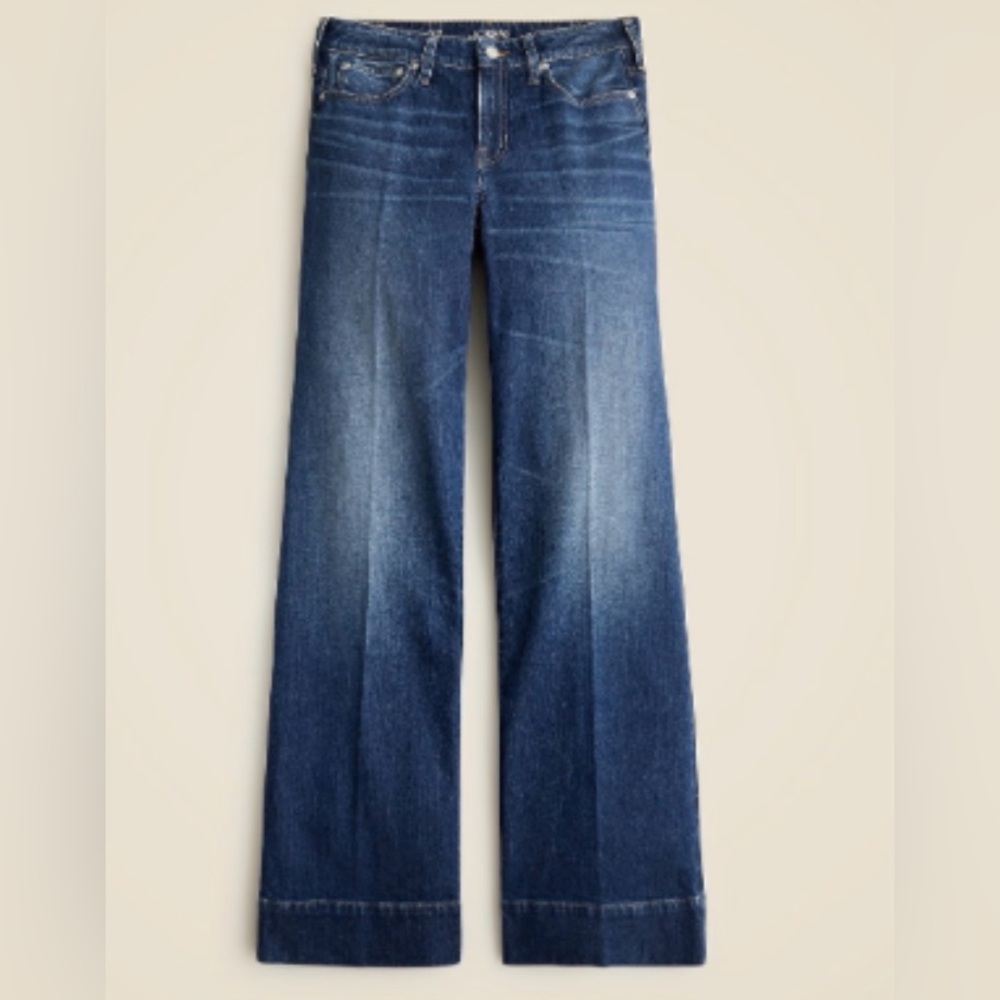 J. Crew Dark Blue Wide-Leg Flare Jeans